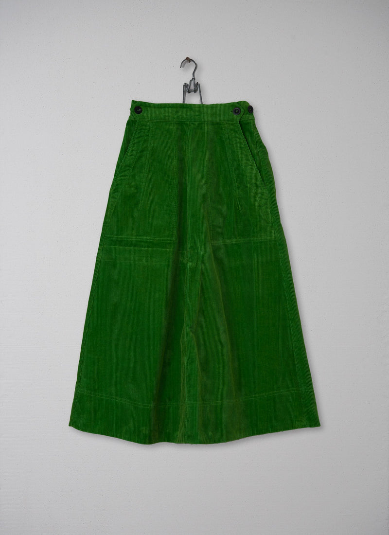 Reworn A Line Cord Skirt Size S (038) | Spruce