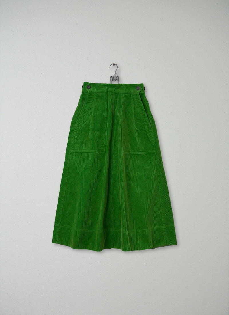 Reworn A Line Cord Skirt Size S (048) | Spruce