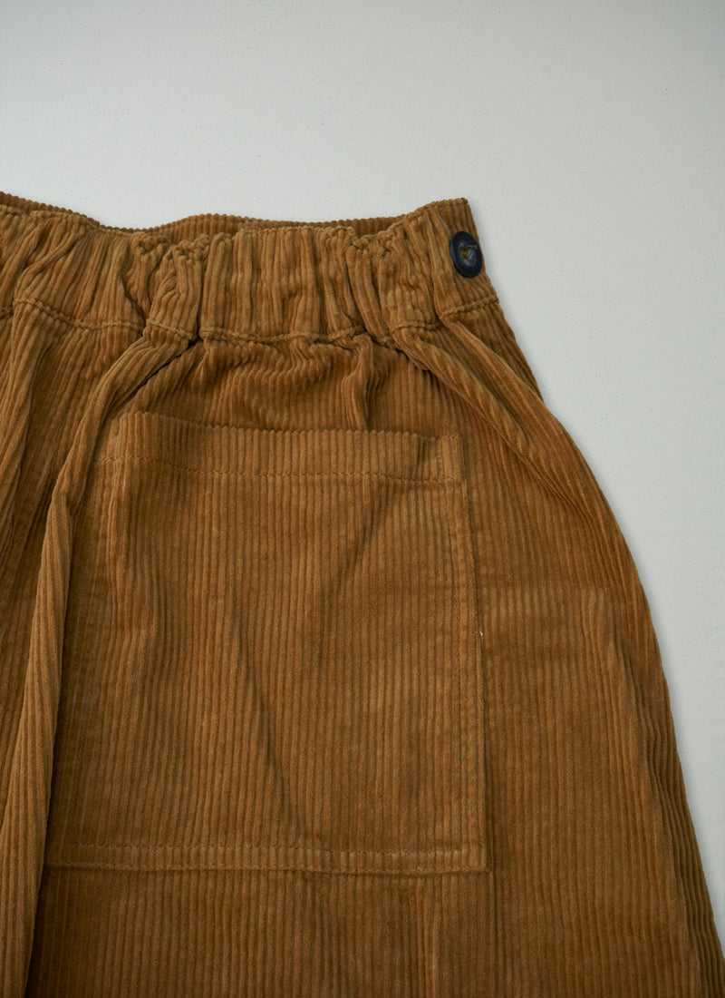 Reworn A Line Cord Skirt Size S (071) | Toffee
