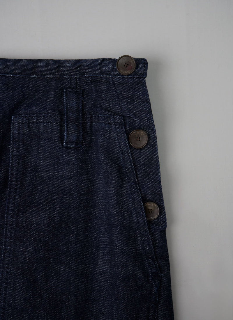 Reworn Organic Denim Skirt Size 4 (062) | Indigo