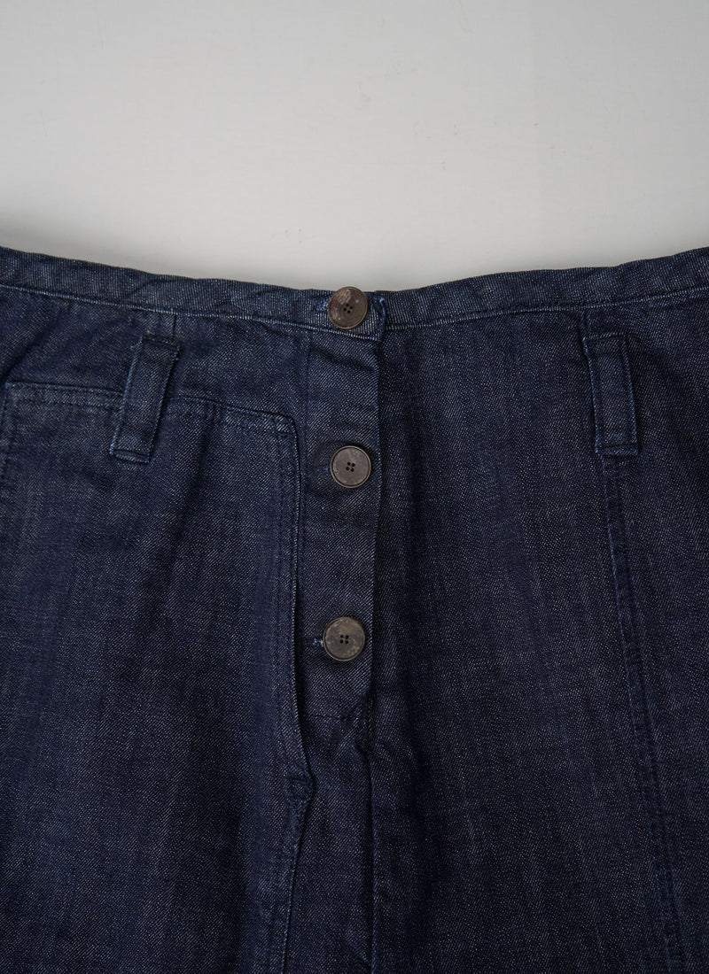 Reworn Organic Denim Skirt Size 14 (062) | Indigo