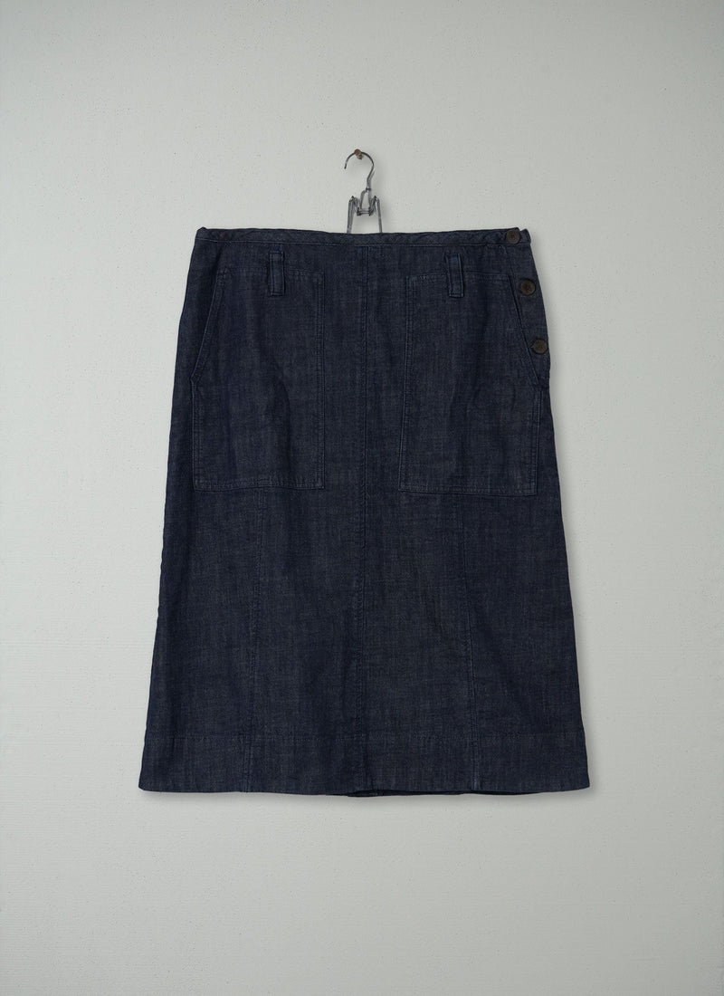 Reworn Organic Denim Skirt Size 18 (042) | Indigo