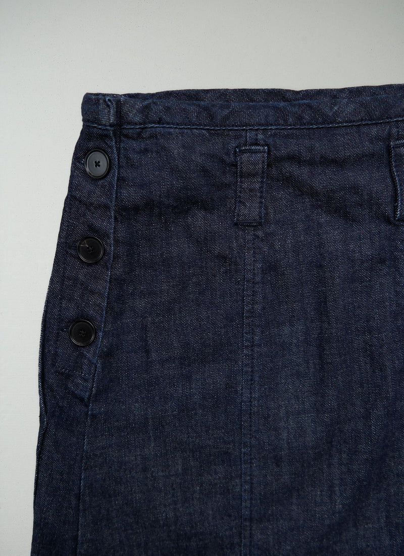 Reworn Patch Pocket Indigo Denim Skirt Size 18 (317) | Indigo