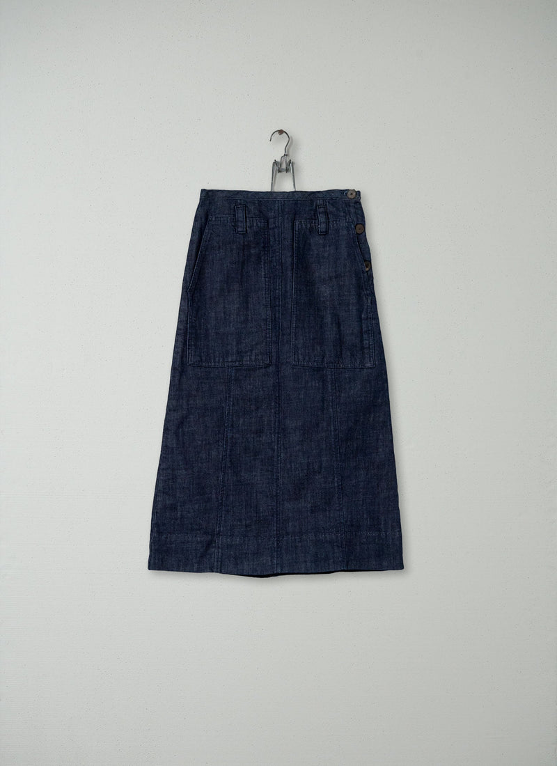 Reworn Denim Skirt Size 6 (047) | Indigo