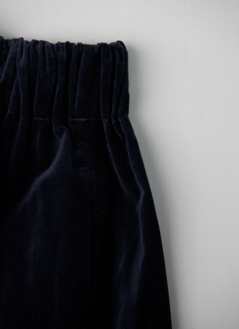 Reworn Pleated Cotton Velvet Skirt Size M (105) | Night