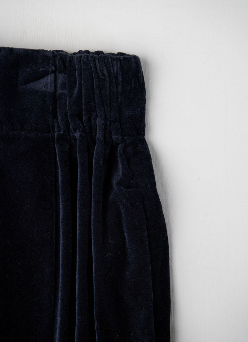 Reworn Pleated Cotton Velvet Skirt Size M (106) | Night