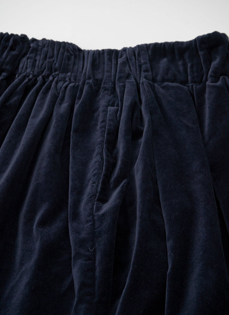 Reworn Pleated Cotton Velvet Skirt Size S (040) | Night
