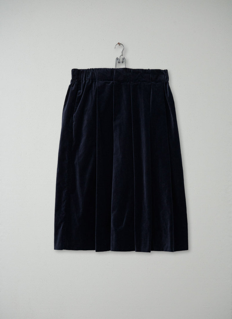 Reworn Cotton Velvet Skirt Size XL (037) | Night