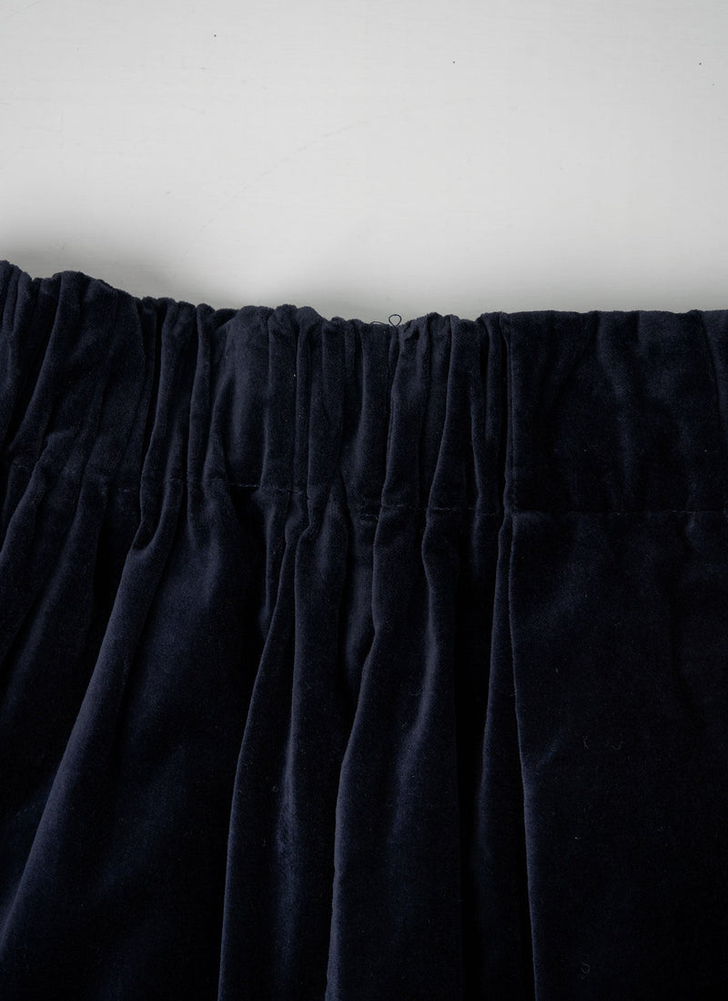 Reworn Pleated Cotton Velvet Skirt Size XS (063) | Night