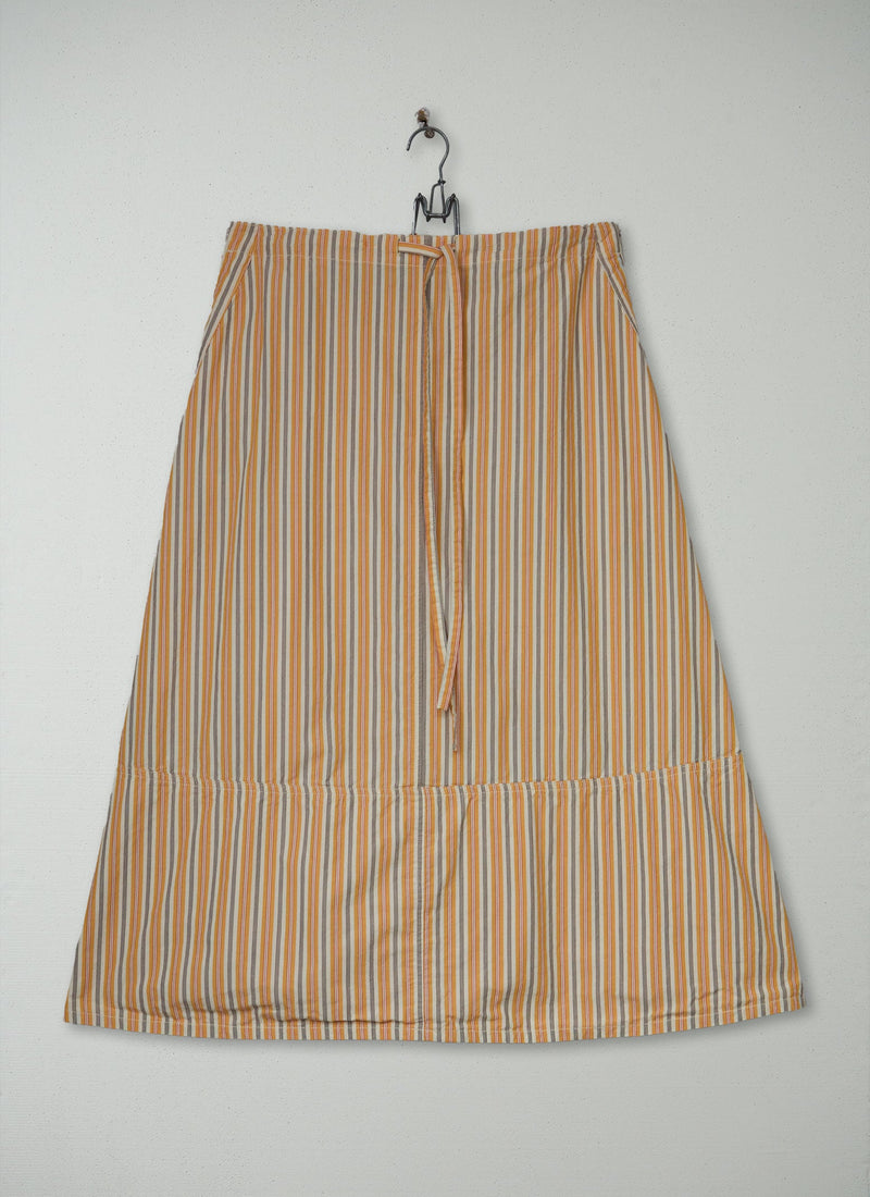 Reworn Drawstring Waist Stripe Skirt Size S (345) | Multi
