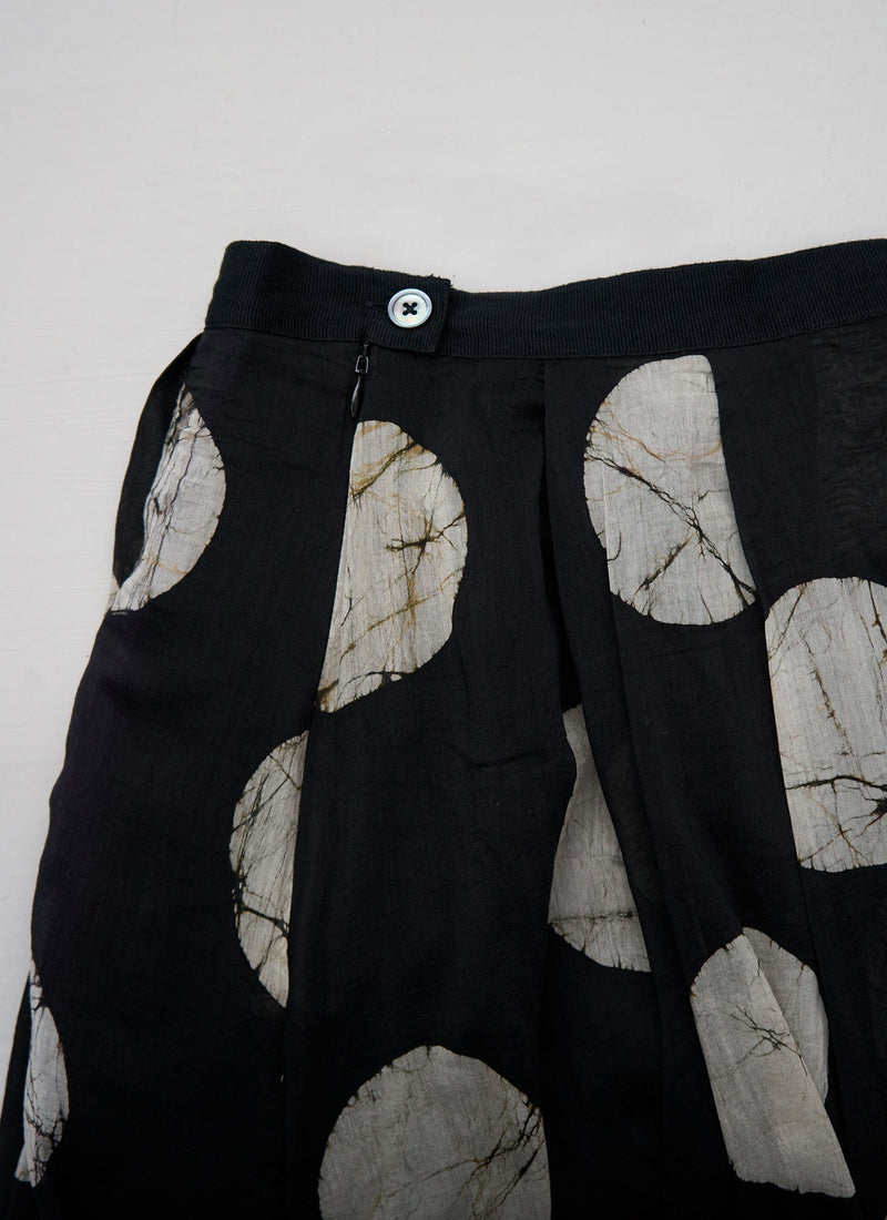 Reworn Batik Dot Print Skirt Size 12 (187) | Multi