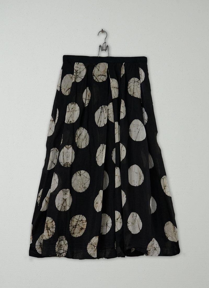 Reworn Batik Dot Print Skirt Size 12 (187) | Multi