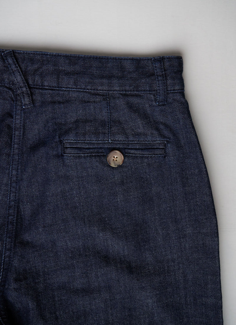 Reworn Side Button Jeans Size 12 (223) | Indigo