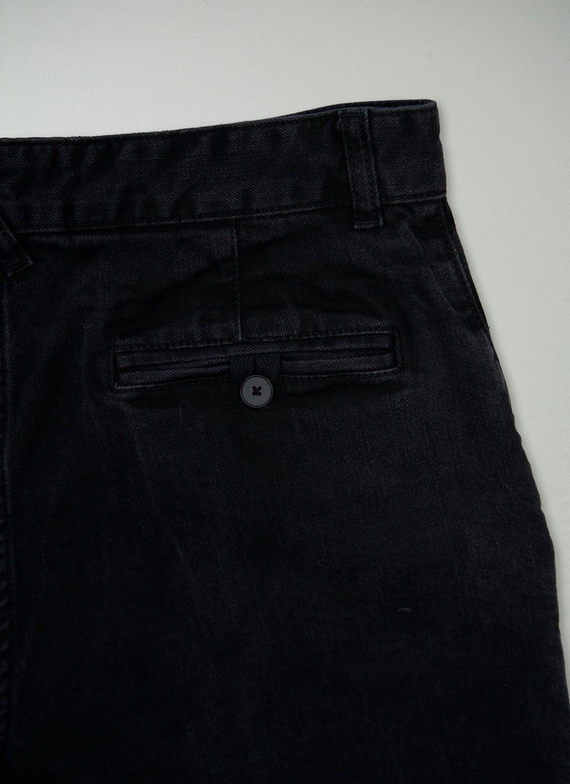Reworn Side Button Trousers Size 10 (1087) | Black