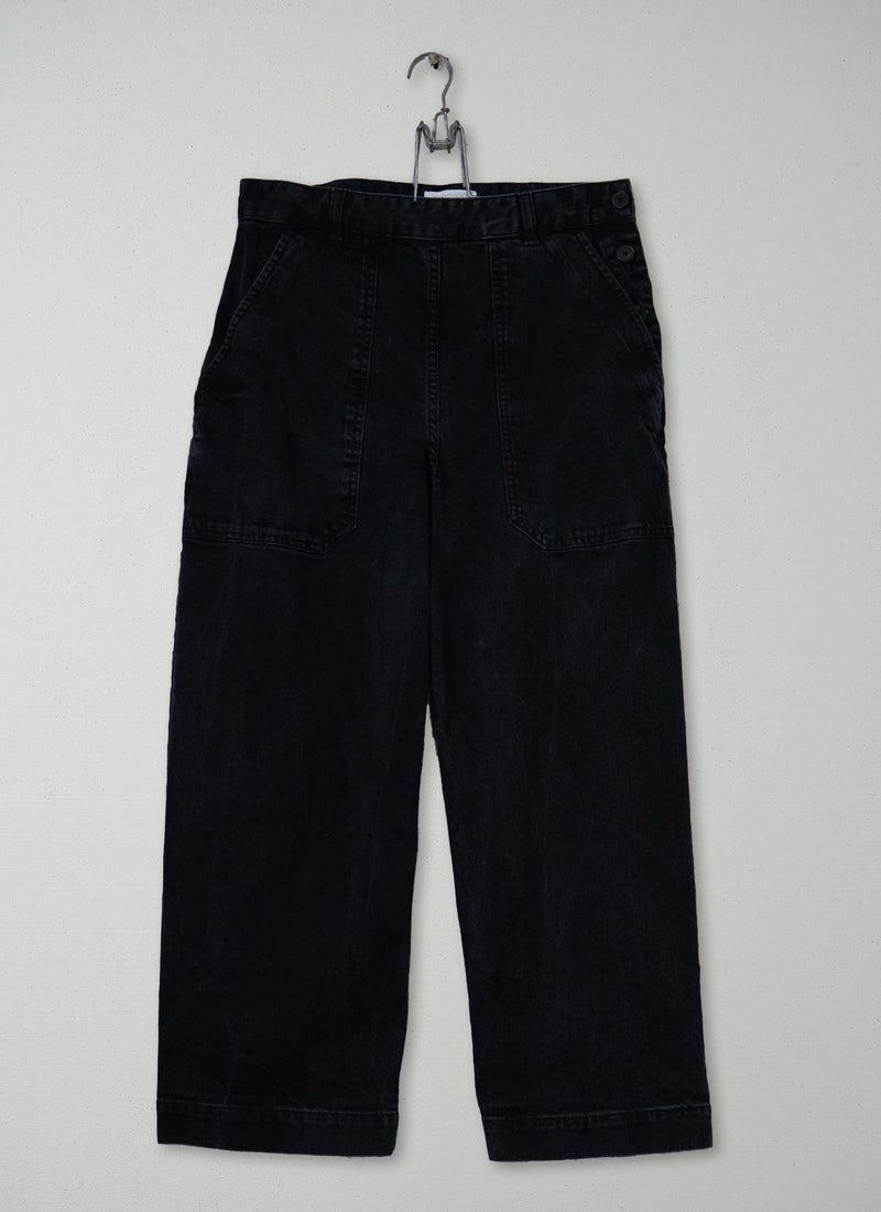 Reworn Side Button Trousers Size 10 (1087) | Black