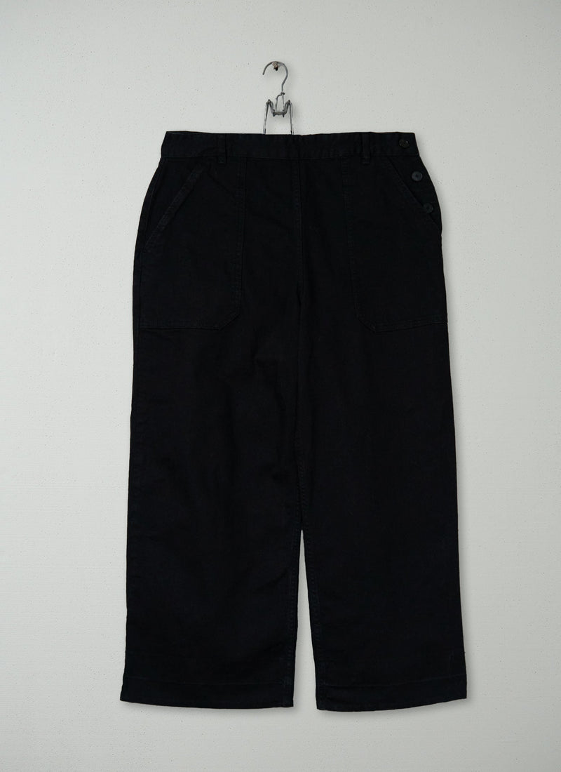 Reworn Side Button Trousers Size 14 (988) | Black
