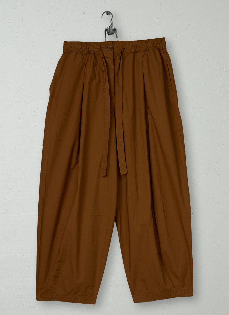 Reworn Pleated Poplin Trousers Size 12 (1190) | Copper