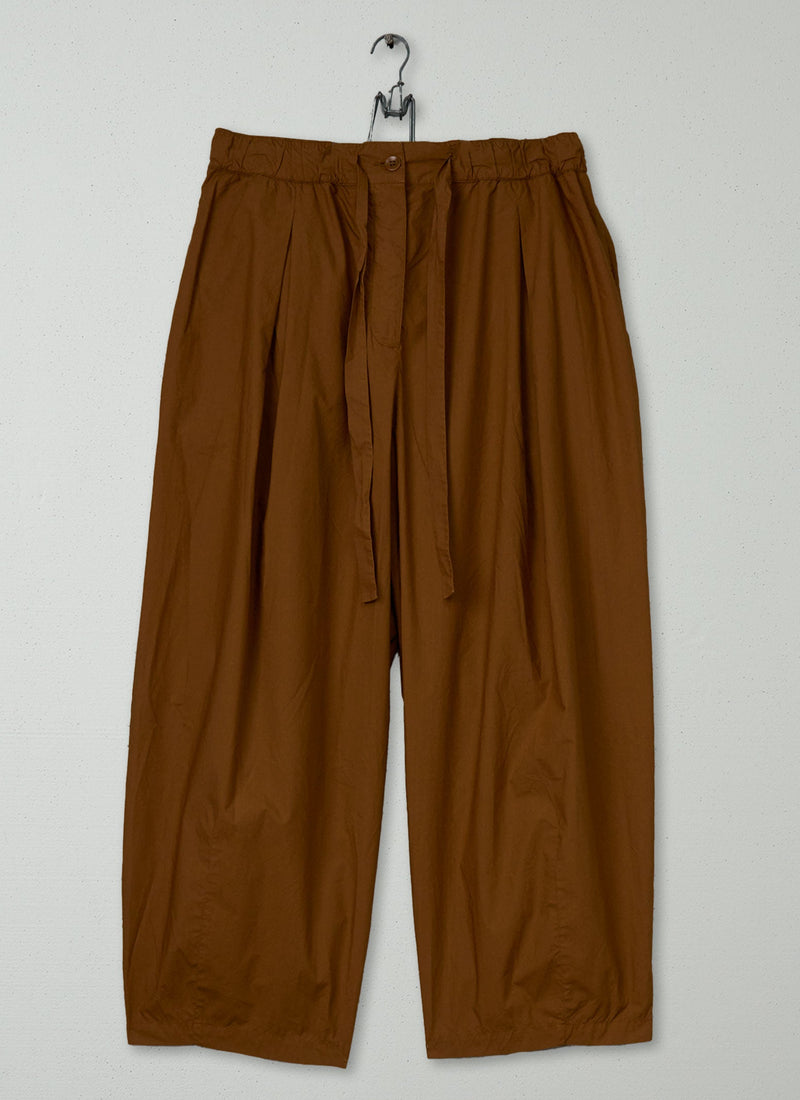 Reworn Pleated Poplin Trousers Size 16 (1027) | Copper