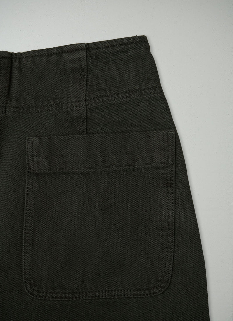 Reworn Flat Front Denim Culottes Size 8 (685) | Ash Green