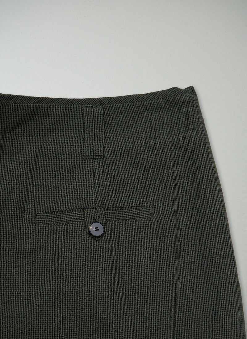 Reworn Cotton Linen Dogtooth Trousers Size 16 (1025) | Multi
