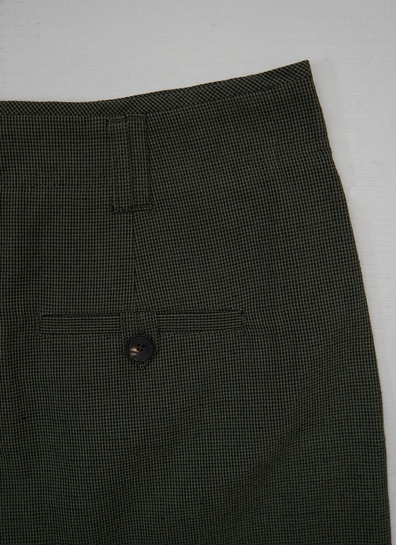 Reworn Cotton Linen Dogtooth Trousers Size 6 (1257) | Multi