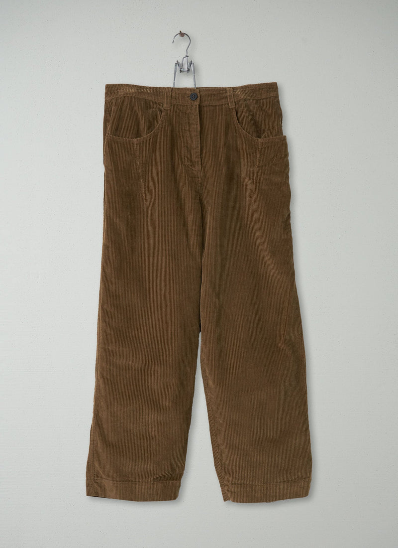 Reworn Cord Dart Trousers Size 10 (191) | Earth