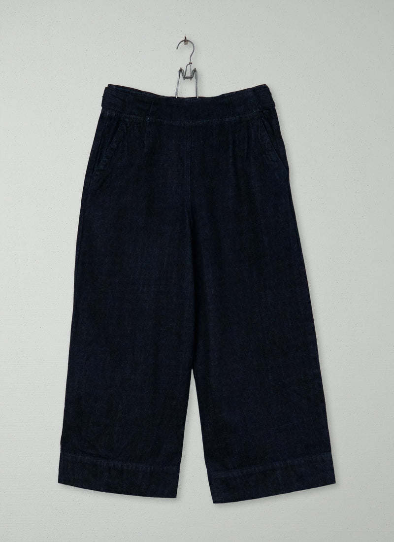 Reworn Flat Front Denim Culottes Size 10 (918) | Indigo