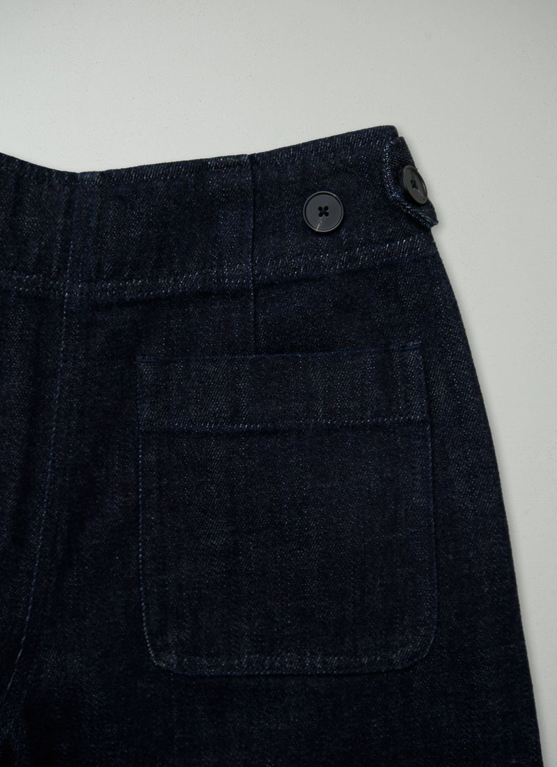 Reworn Flat Front Denim Culottes Size 6 (717) | Indigo