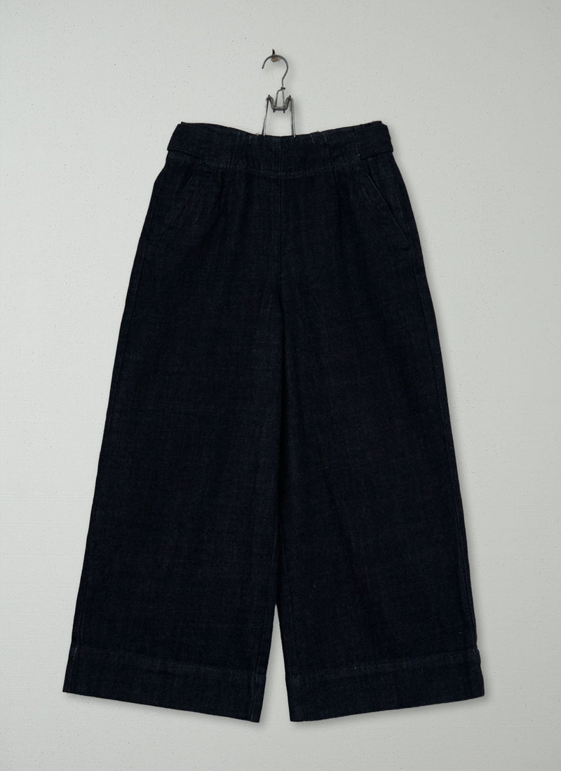 Reworn Flat Front Denim Culottes Size 6 (717) | Indigo