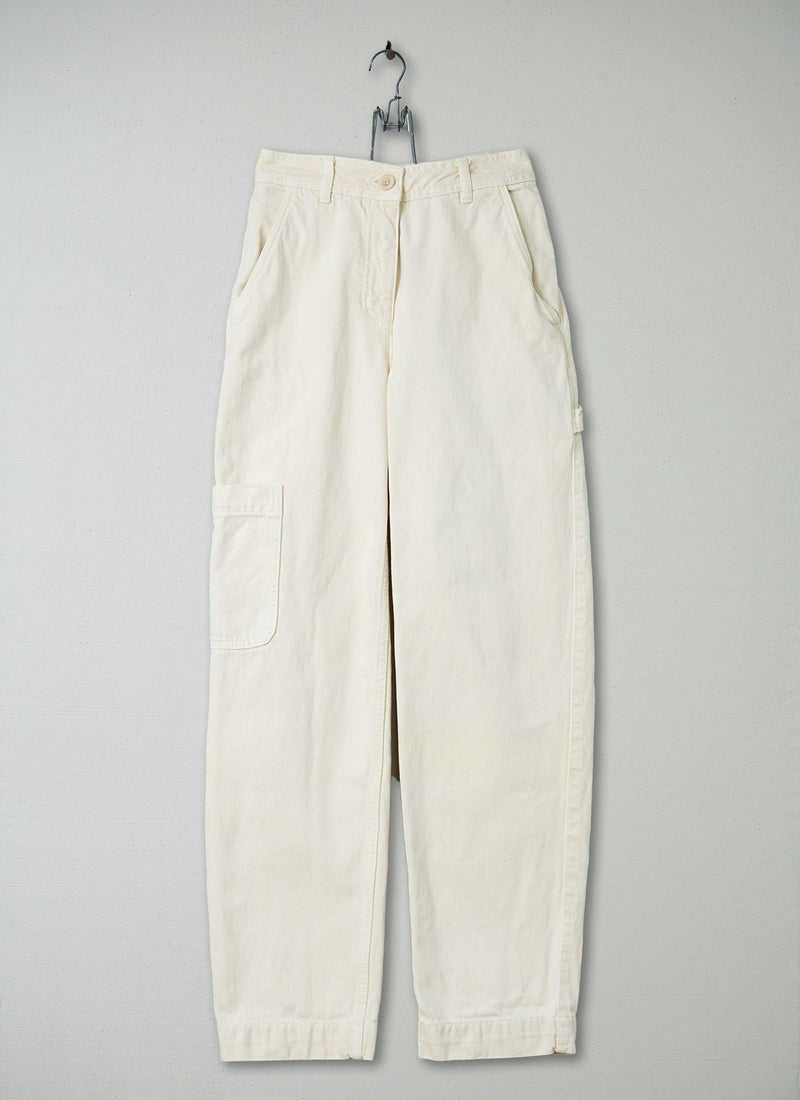 Reworn Carpenter Trousers Size 6 (252) | Ecru