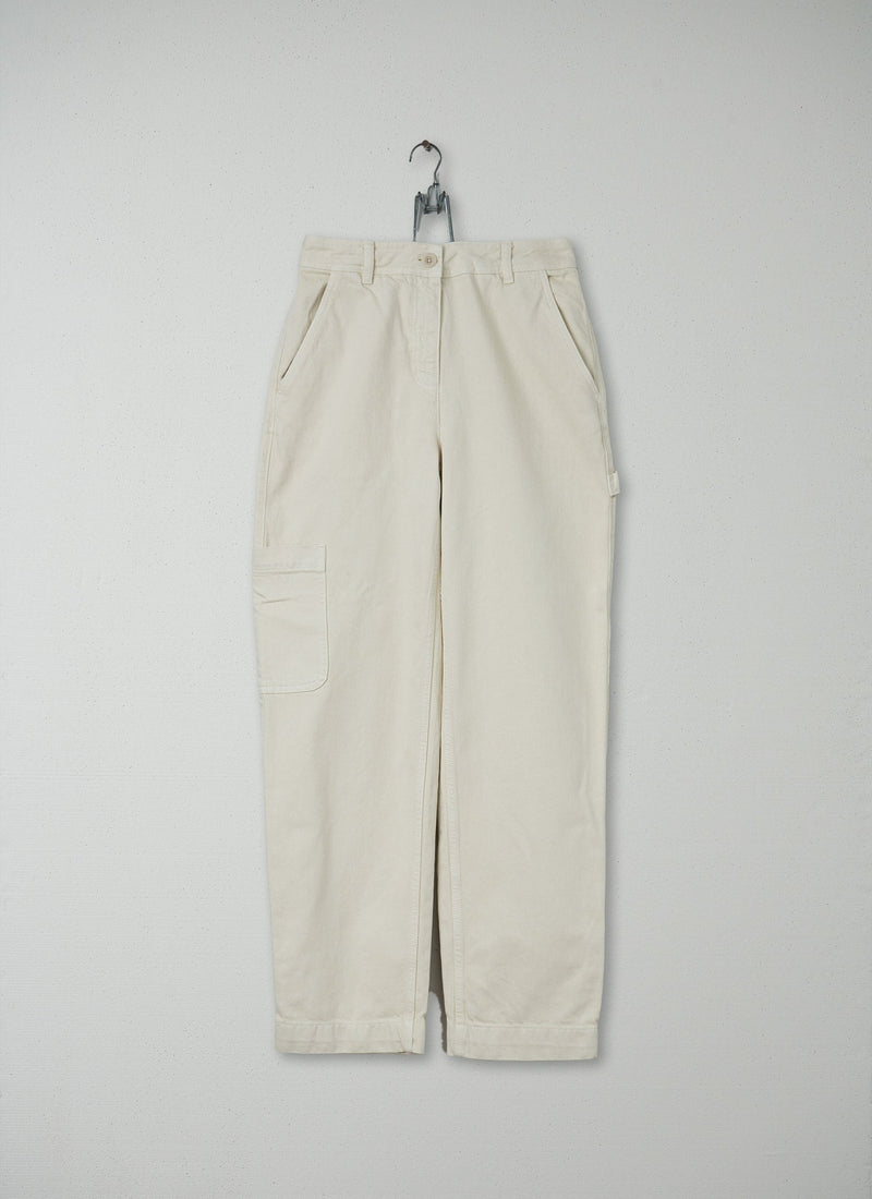Reworn Carpenter Trousers Size 8 (086) | Parchment