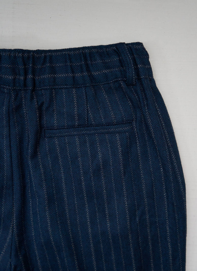 Reworn Gabi Pinstripe Wool Trousers Size 16 (1172) | Navy