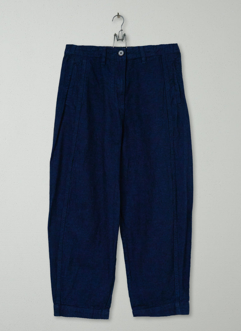 Reworn Organic Cotton Hemp Trousers Size 10 (775) | Indigo