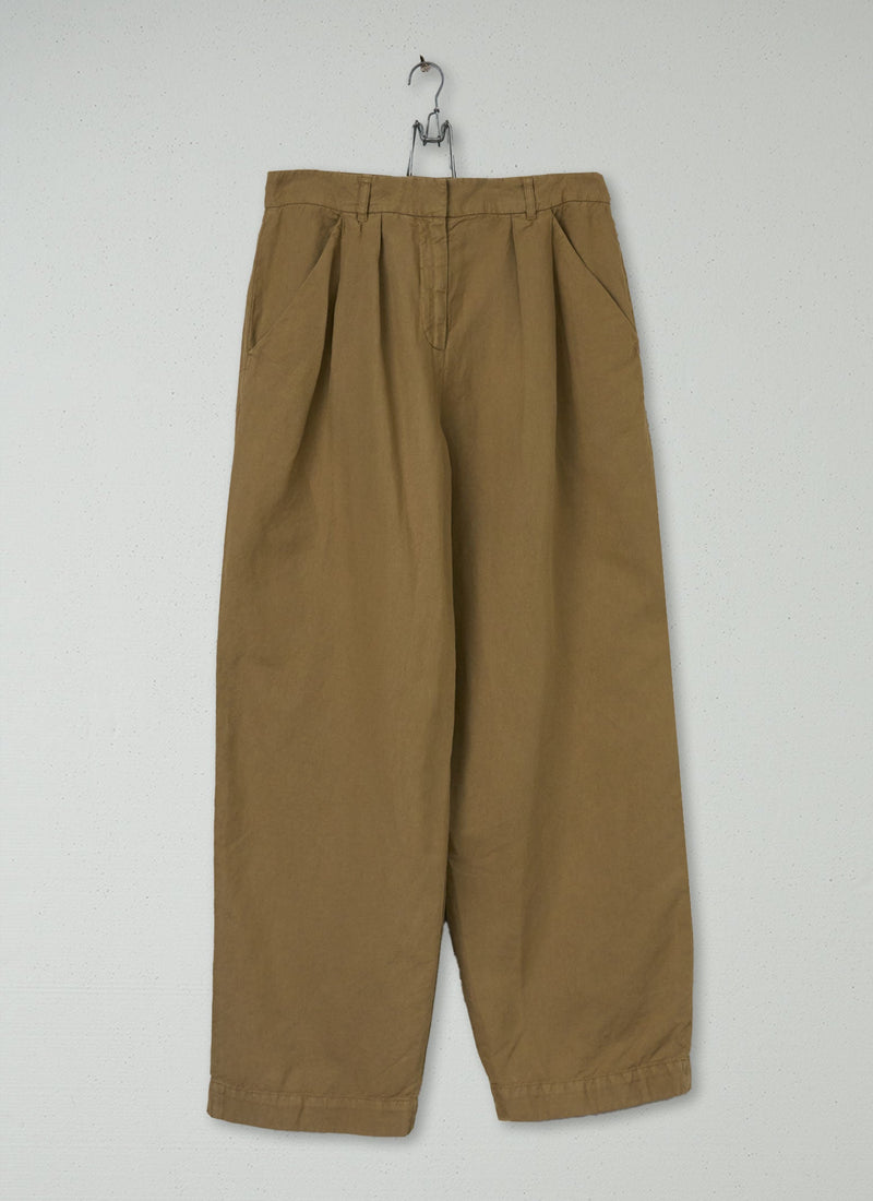 Reworn Cotton Linen Wide Leg Trousers Size 14 (822) | Maple