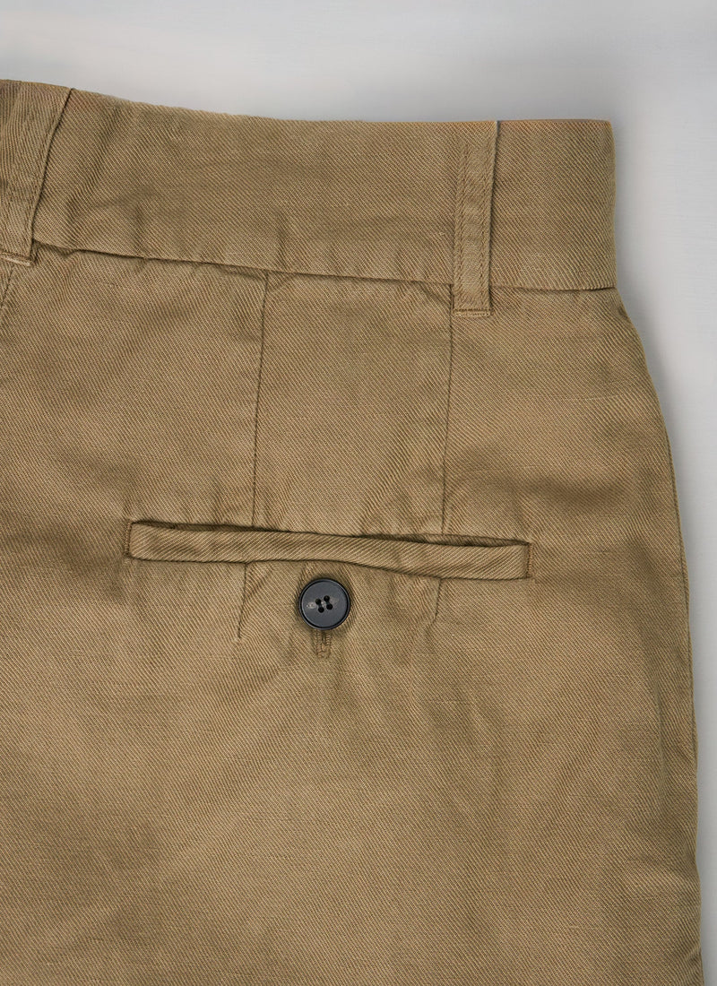 Reworn Pleat Front Trousers Size 6 (013) | Sand