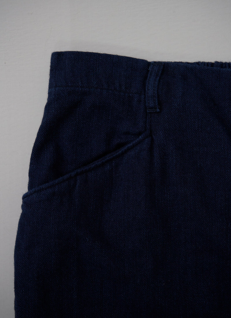 Reworn Indigo Twill Trouser Size 12 (077) | Indigo