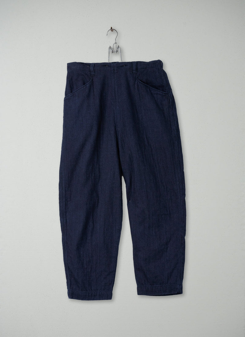Reworn Indigo Twill Trousers Size 8 (212) | Indigo