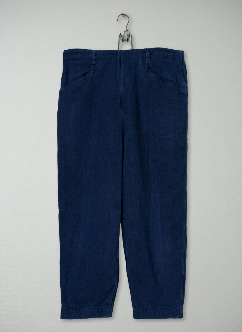Reworn Indigo Twill Trousers Size 8 (880) | Indigo