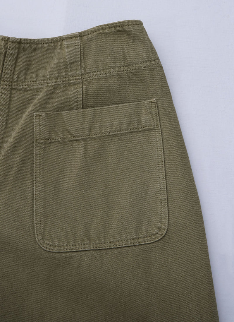 Reworn Flat Front Denim Culottes Size 10 (732) | Olive Leaf