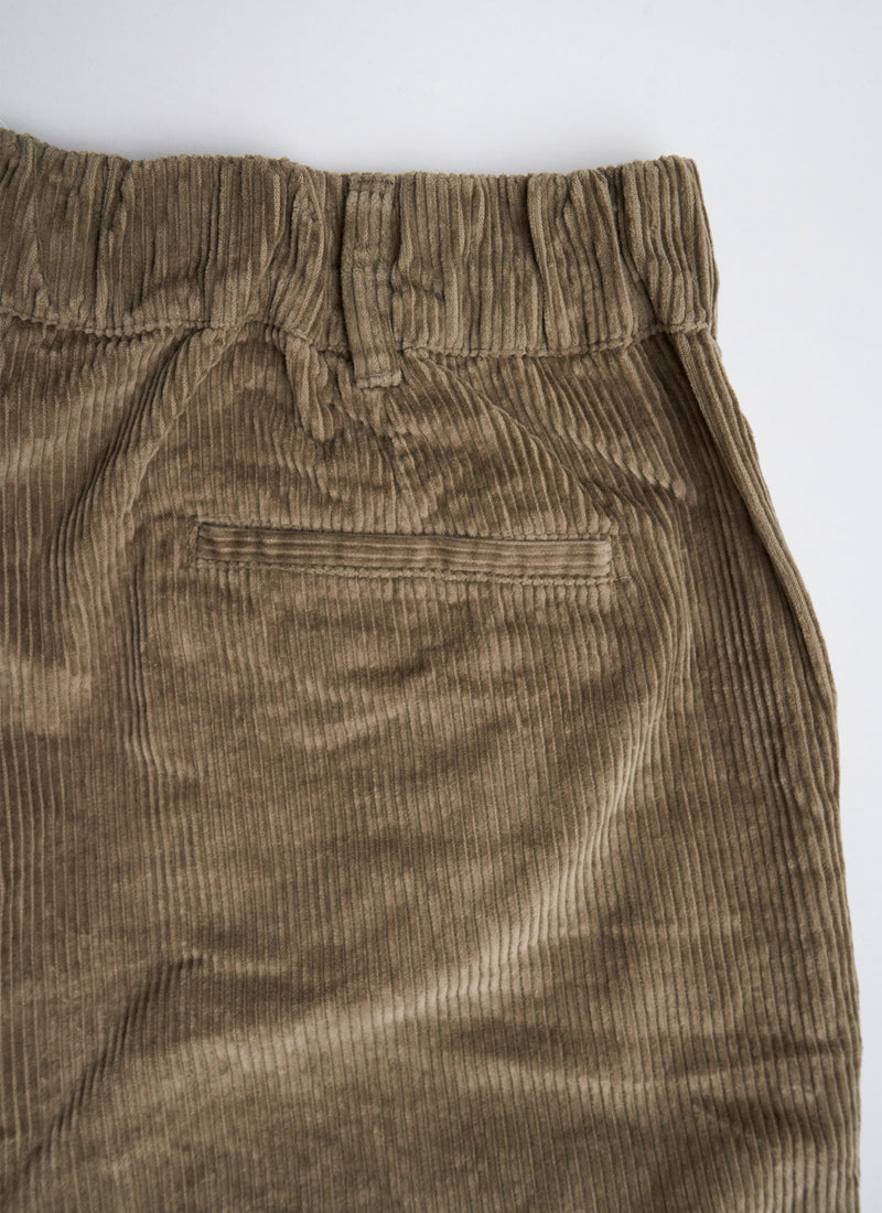 Reworn Organic Cord Pull on Trousers Size 16 (031) | Dark Pear