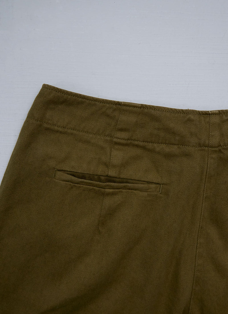 Reworn Cotton Linen Twill Trousers Size 14 (1254) | Montella