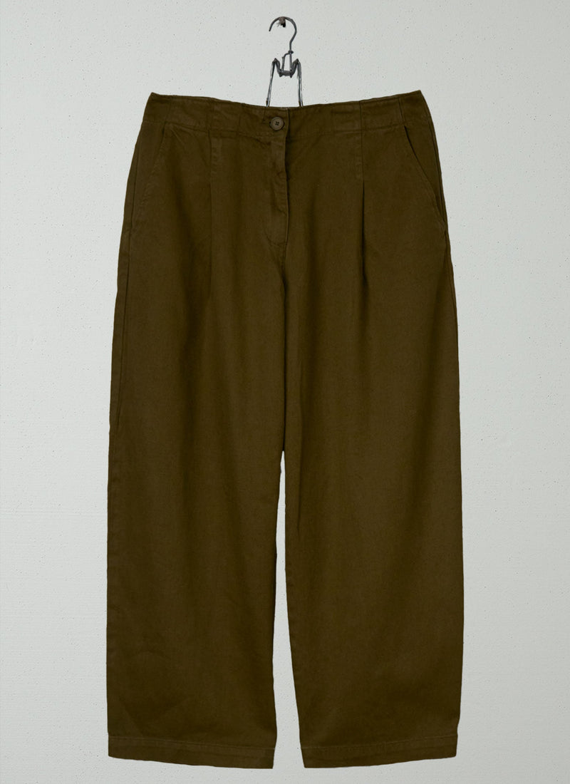 Reworn Cotton Linen Twill Trousers Size 14 (1254) | Montella