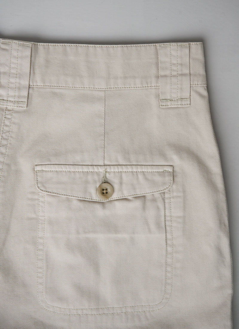 Reworn Cotton Twill Trousers Size 12 (079) | Stone