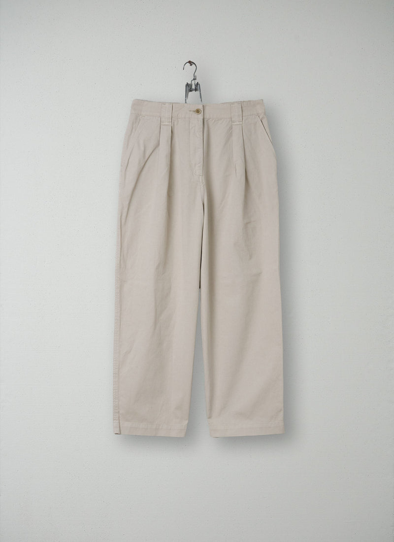 Reworn Cotton Twill Trousers Size 12 (079) | Stone