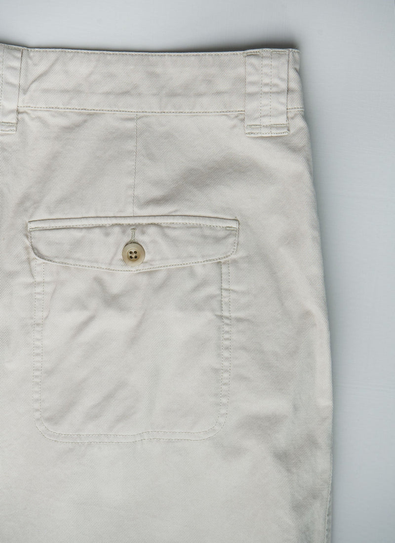 Reworn Cotton Linen Twill Trousers Size 18 (227) | Stone
