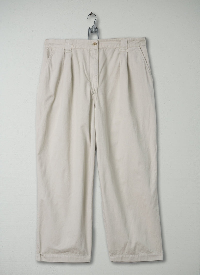 Reworn Cotton Linen Twill Trousers Size 18 (227) | Stone