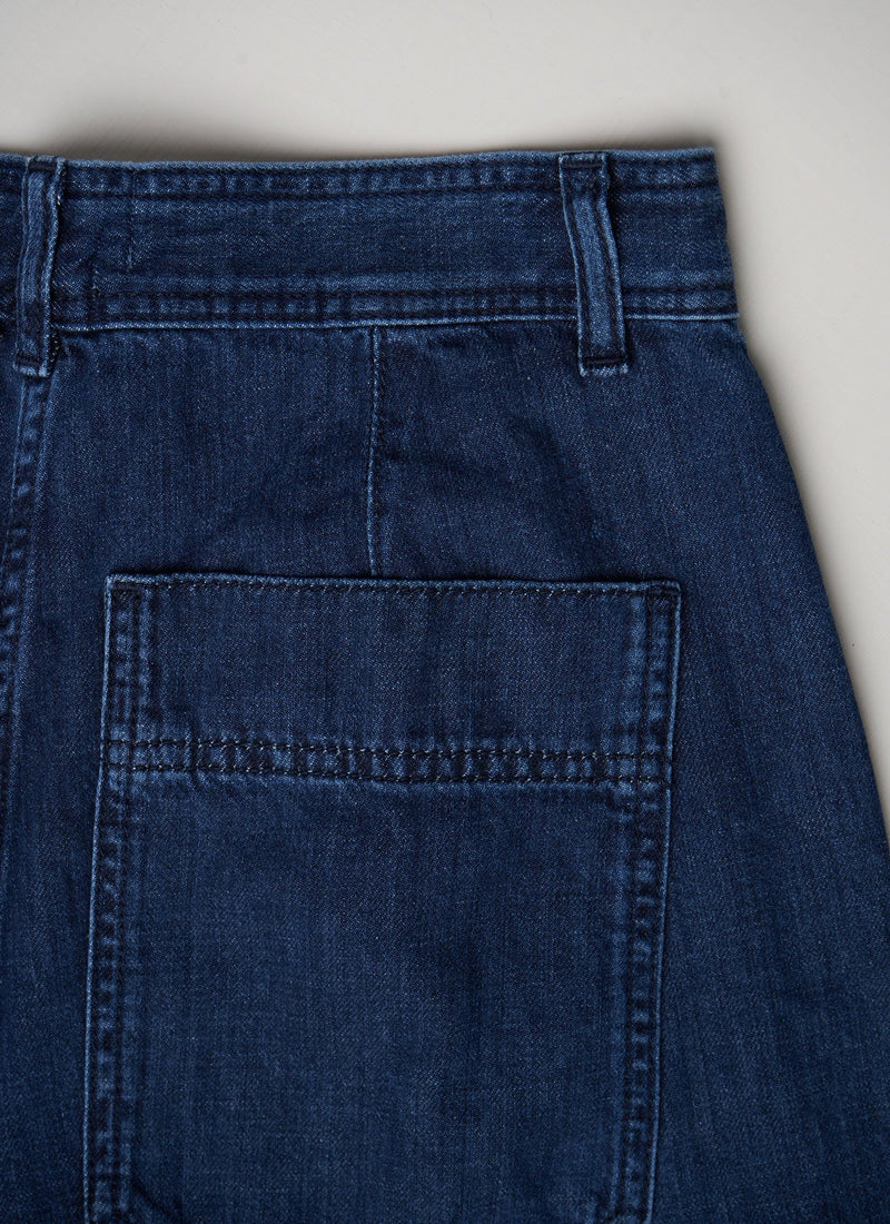 Reworn Flat Front Denim Trousers Size 8 (278) | Indigo