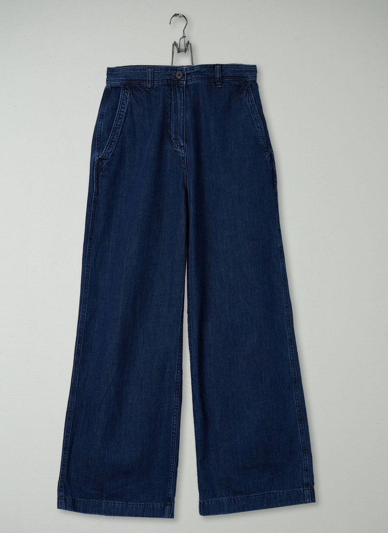 Reworn Flat Front Denim Trousers Size 8 (278) | Indigo