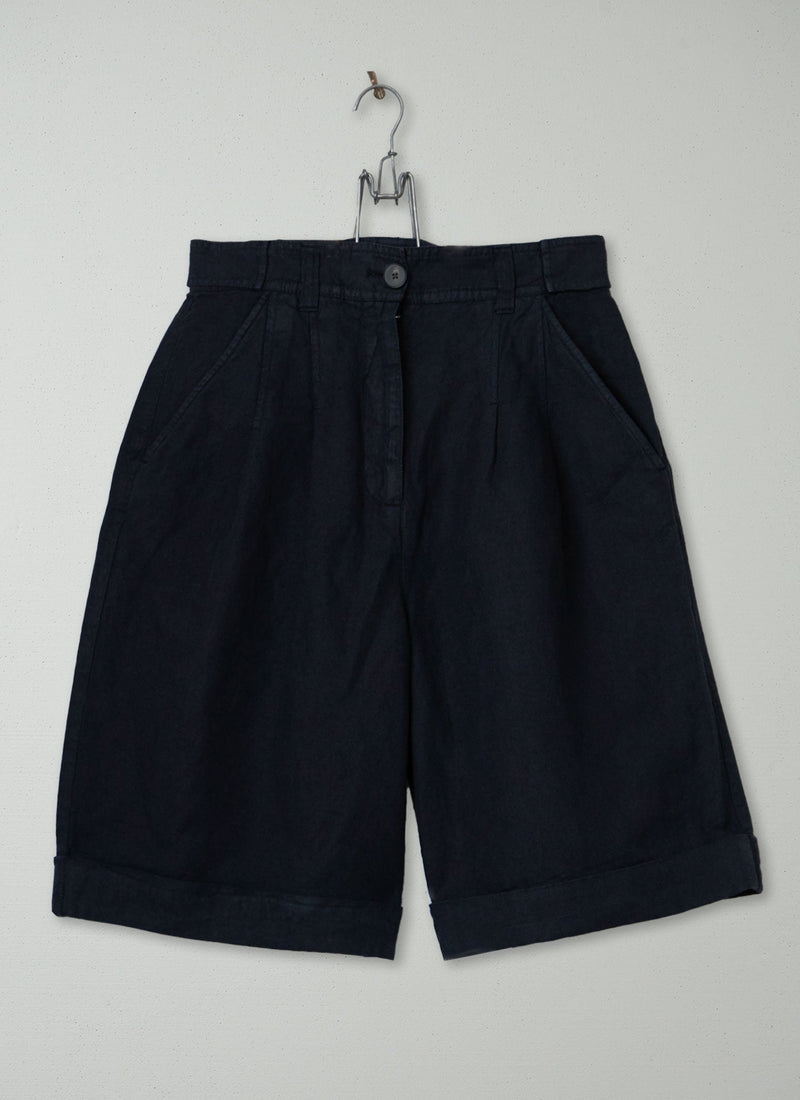 Reworn Cotton Linen Twill Shorts Size 6 (1467) | Slate