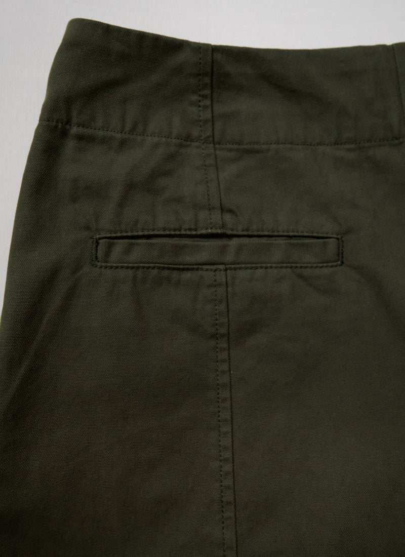 Reworn Canvas Utility Trousers Size 12 (007) | Dark Olive